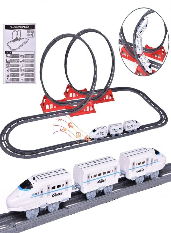 Brighterbee Toys Train Set for Kids, Batteries Operated Toy Train Set with Light and Sound, Railway Track Toys for Boys - Image 2